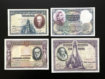 Spanje. - 26 banknotes / coupons - various dates (Zonder, Postzegels en Munten