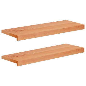 vidaXL Trapmatten 2 st Lak 80 x 30 x 2 cm Massief beukenhout, Verzenden, Nieuw
