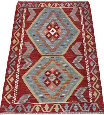 Handgeweven Designer Kelim – Afghan Design - Kelim - 111 cm, Nieuw