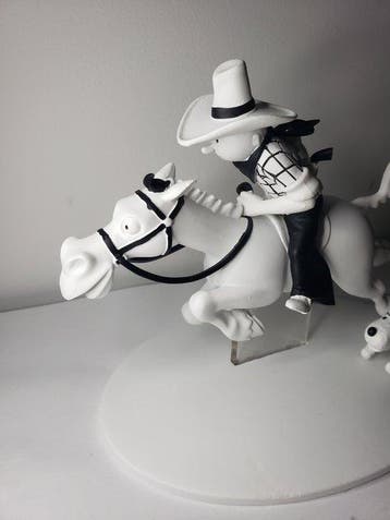 Moulinsart - Beeldje - Tintin cow boy à cheval et Milou en, Nieuw