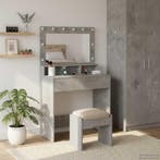 vidaXL Kaptafel met plank Beton Grijs 78,5 x 41 x 135 cm, Verzenden