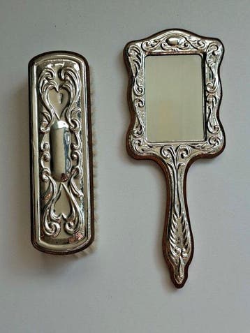 Art Nouveau Toiletset (2) - Zilver, Antiek en Kunst