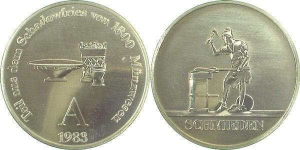 Duitsland Medaille Schadowfries Schmieden 1983 A Ddr, Timbres & Monnaies, Pièces & Médailles, Envoi