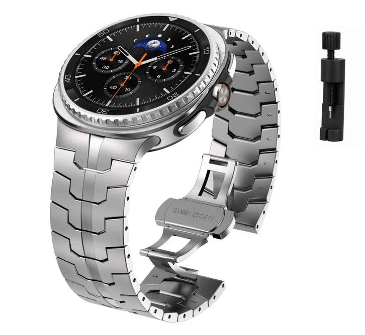DrPhone Quantum Titanium Band voor Samsung Galaxy Watch 8, Bijoux, Sacs & Beauté, Montres connectées, Envoi