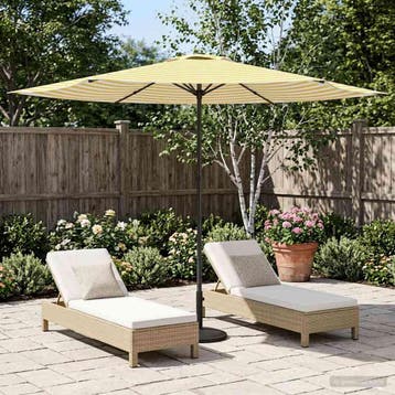 vidaXL Tuinparasol 300 x 300 cm Polyester Rechthoekig Geel, Tuin en Terras, Verzenden, Nieuw