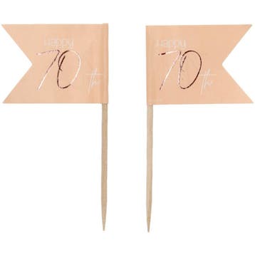 Prikkers 70 Jaar Rose Goud 6,5cm 36st, Verzenden