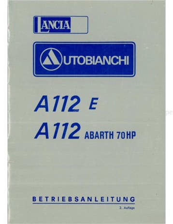 1976 AUTOBIANCHI A112 INSTRUCTIEBOEKJE DUITS
