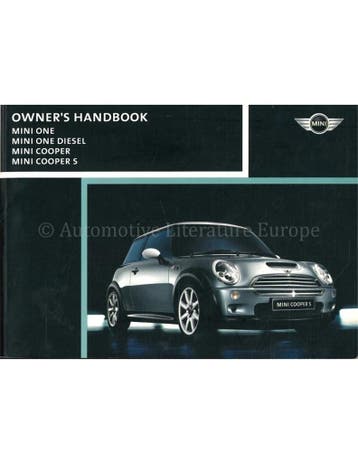 2003 MINI ONE COOPER S INSTRUCTIEBOEKJE ENGELS