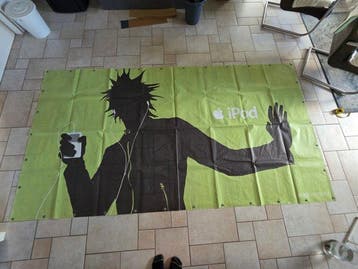 Rare Apple iPod Promotional Banner – Construction Fence –
