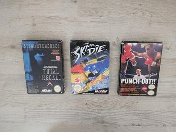 Nintendo - Nes - Total Recall; Skate or Die; Mike Tysons