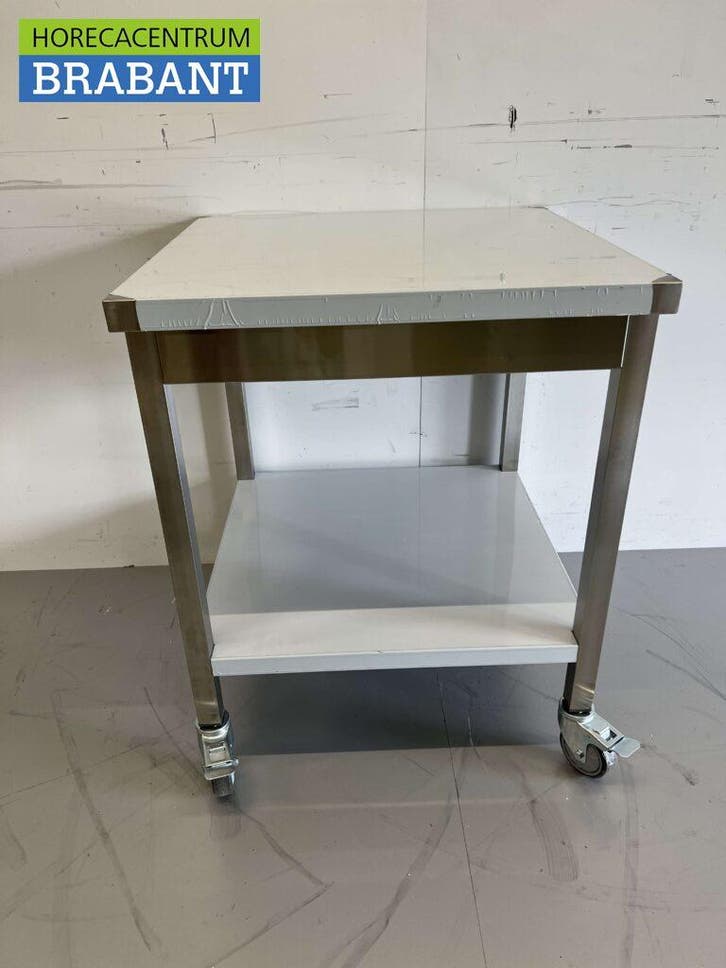 RVS Verrijdbare Werktafel Tafel Op Wielen 70 x 70 x 85 cm, Zakelijke goederen, Horeca | Meubilair en Inrichting, Ophalen of Verzenden