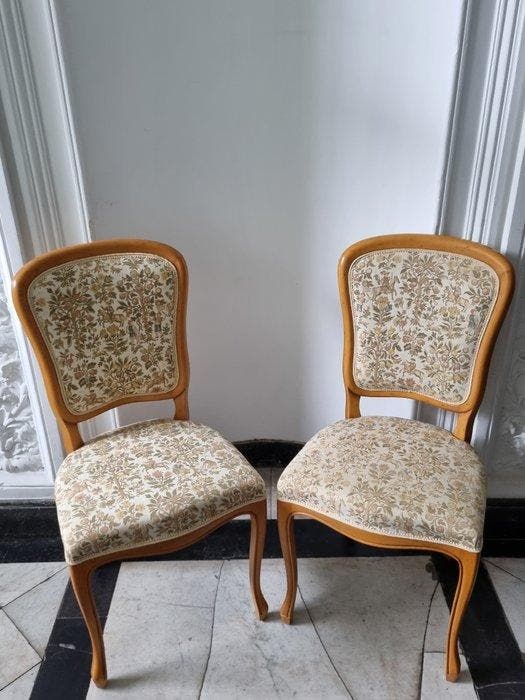 Louis-XV-Stil Polsterstühle – 2er-Set Salonstühle mit, Antiquités & Art, Antiquités | Autres Antiquités