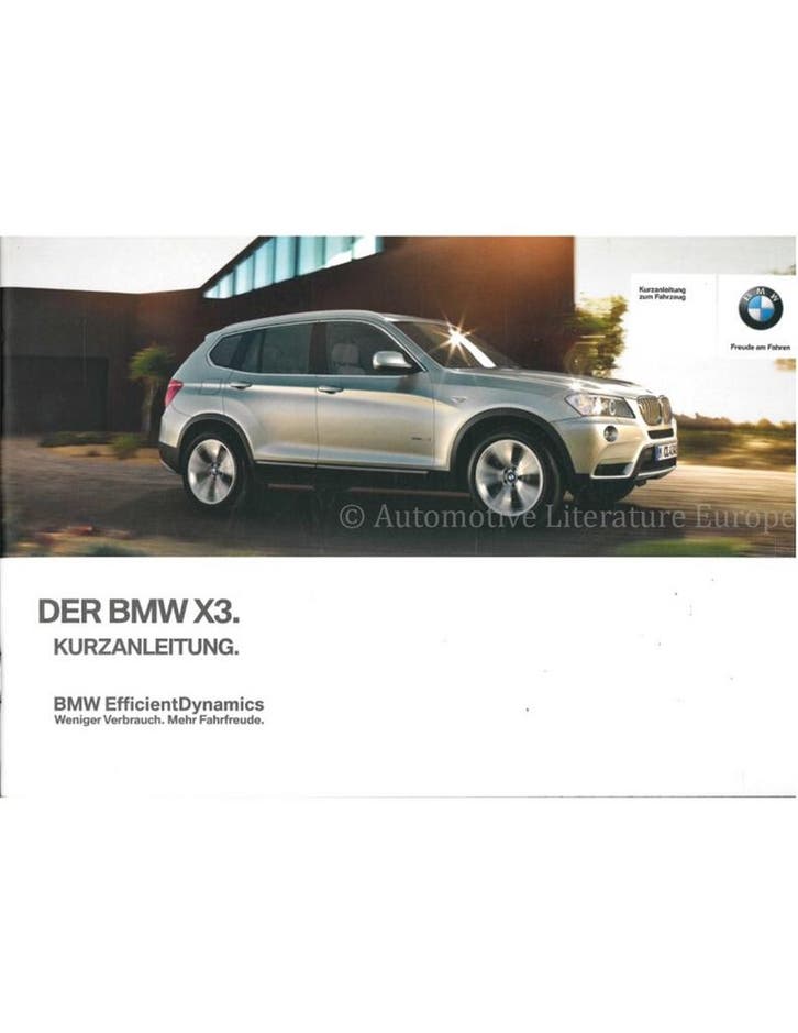 2012 BMW X3 VERKORT INSTRUCTIEBOEKJE DUITS, Autos : Divers, Modes d'emploi & Notices d'utilisation