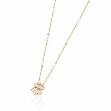 Halsketting - 14 karaat Geel goud - 1.01ct. tw. Diamant