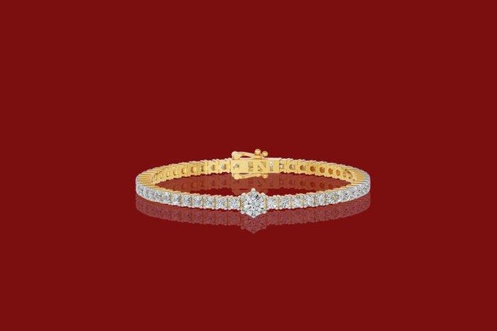 Tennis armband - 14 karaat Geel goud - 3.39ct. tw. Diamant, Bijoux, Sacs & Beauté, Bijoux anciens