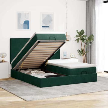 vidaXL Ottoman bed met matrassen 160x200cm fluweel, Verzenden, Nieuw