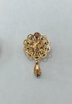 Hanger - 14 karaat Geel goud Parel - Saffier -