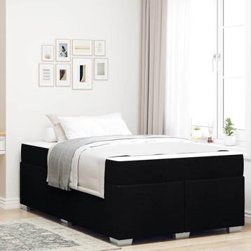 vidaXL Bedframe met matras Zwart 120 x 190 cm Stof, Verzenden, Nieuw