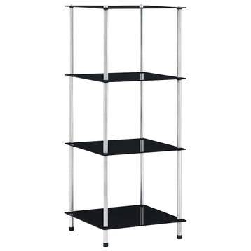 vidaXL Kastje 4-laags 40x40x100 cm gehard glas zwart, Huis en Inrichting, Kasten | Boekenkasten, Verzenden, Nieuw