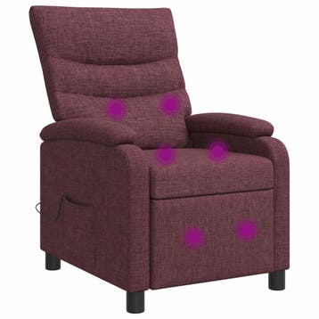 vidaXL Massage Relaxstoel Paars Stof, Verzenden, Nieuw