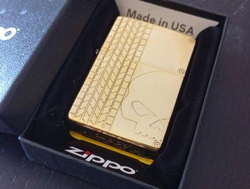 Zippo, Harley Davidson Skull Full Brass - Special Edition -