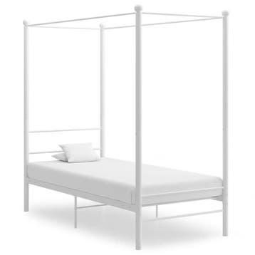 Hemelbed 90x200cm wit | 54% korting | Retour deal, Gebruikt, 90 cm, Eenpersoons, Verzenden
