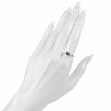 Ring - 14 karaat Geel goud - 0.83ct. tw. Tanzaniet - Diamant