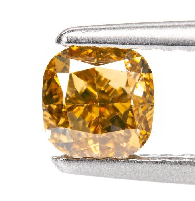 1 pcs Diamant (Natuurlijk gekleurd) - 0.62 ct - Cushion -, Bijoux, Sacs & Beauté, Pierres précieuses