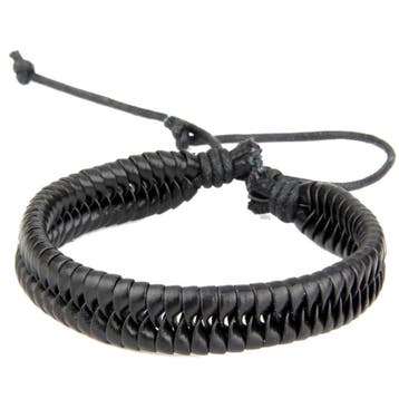 Fako Bijoux - Armband - Leder - Snake - Zwart, Bijoux, Sacs & Beauté, Verzenden