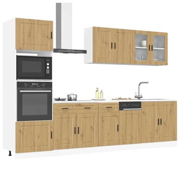 vidaXL 7-delige Keukenkastenset Kalmar bewerkt hout, Verzenden, Nieuw