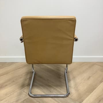 Design Vitra Visasoft vergaderstoelen, bruin leder, Huis en Inrichting, Stoelen, Gebruikt, Eén