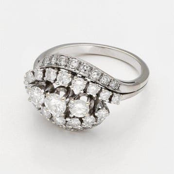 Ring - 18 karaat Witgoud Diamant (Natuurlijk), Nieuw