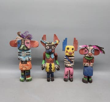 4 Poupée dans le style kachina - Sculpture - Amérique du
