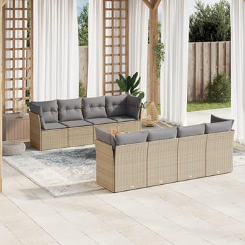 vidaXL Patio Sofa Set 8-zits Mix Beige and Grey, Verzenden