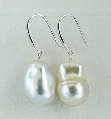 Boucles doreilles - 18 carats Or blanc Perle - Mer du Sud,, Nieuw