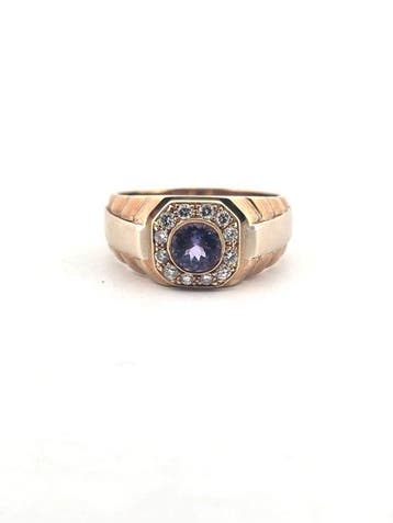 Bague - 18 carats Or jaune - 1.80ct. tw. Tanzanite - Diamant