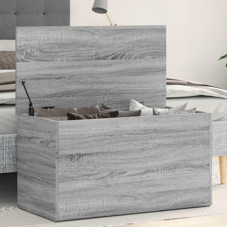 vidaXL Opbergkist 84x42x46 cm bewerkt hout grijs sonoma, Maison & Meubles, Armoires | Autre, Envoi
