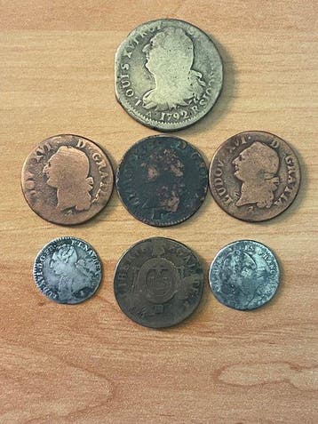 Frankrijk. 1785/1792 (lot de 7 monnaies) (Zonder