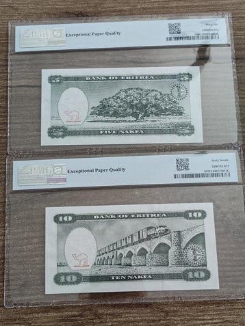 Eritrea. - 5, 10 Nakfa - 1997 - Pick 2, 3 (Zonder