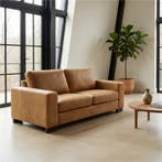Leren bank Enjoy - 2,5 zits - Kenia Walnut (cognac) - Poten, Nieuw, Ophalen of Verzenden, Modern, 200 tot 250 cm