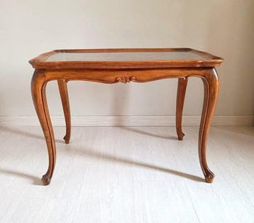 Middentafel - Hout, Glas - Lodewijk XV-stijl, gegraveerd, Antiek en Kunst