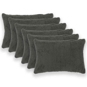 vidaXL Kussensloop 6 pcs HEERLEN Donkergrijs 30 x 50 cm, Verzenden