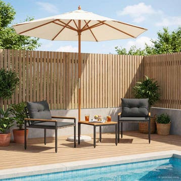 vidaXL tuinmeubelset 3 st Donkergrijs poly rattan, Tuin en Terras, Verzenden, Nieuw