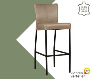 Leren barkruk Revolt hoog - Granada Taupe (taupe/bruin) -, Nieuw, Leer, Ophalen of Verzenden, 90 cm of meer