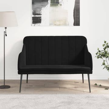 vidaXL Bankje 110x76x80 cm fluweel zwart, Verzenden, Nieuw