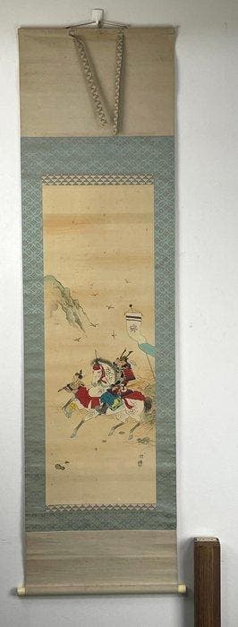 Gemonteerde samurai krijger – Japanse hangende rol - Japan -