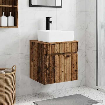 vidaXL Wandgemonteerde wastafelmeubel Oud hout 49 x 41 x 63, Verzenden