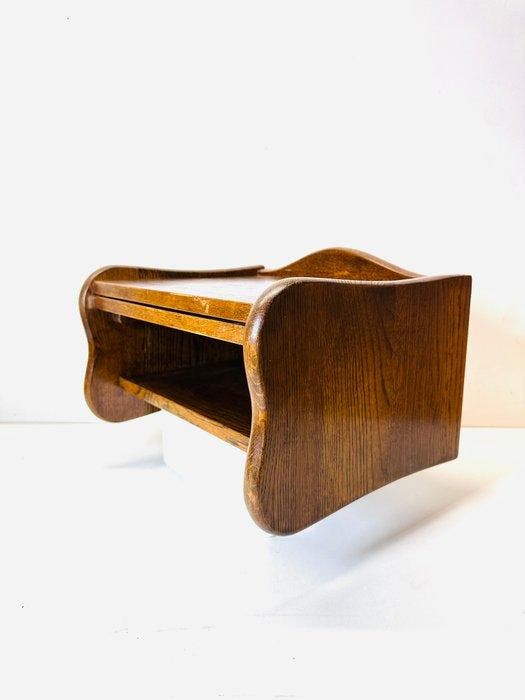 Wandrek - Eiken wandgemonteerde schuifplankunit uit de, Antiquités & Art, Art | Objets design