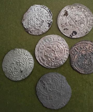 Pologne, Livonie, Ville de Riga. Gustav II Adolf. 1 Solidus