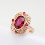 Sans prix de réserve - Bague Argent Rubis - Diamant, Bijoux, Sacs & Beauté, Bagues